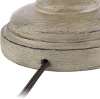 Regency Hill Serena Country Cottage Natural Traditional Table Lamps 27.5" Tall Set of 2 Cream Beige Gray Faux Wood Oatmeal Drum Shade for Living Room Bedroom House Bedside Nightstand Home