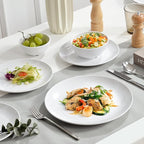 16Pcs Melamine Dinnerware Sets, Plates and Bowls Sets for 4, Lightweight and Unbreakable Dish Set for Camping, Picnic,RV, Dishwasher Safe,BPA Free
