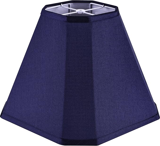 GO&SO 1 Pack Blue Lamp Shade Bell Lamp Shades,Scalloped Lamp Shade 6.5"Top x 13"Bottom x 11.2"Slant Height x 10.5''Vertical Height, Silk Fabric Lamp Shades for Table Lamps,Floor Lamp,Easy Assembly