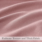 KGORGE Linen Fabric Shower Curtains-Semi Sheer Button Hole Lightweight Waterproof Privacy Light Filtering Shower Curtains for Bathroom Bathtub with 12 Hooks, 72 x 72 inches Long, Dusty Pink, 1 Panel