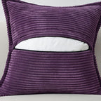 HAUSSY Purple Large Decorative Throw Pillow Covers 26x26 Inch Set of 2,Soft Solid Corduroy Striped Cushion Case,Square Euro Pillow Shams,Winter Home Decorations for Couch,Bed