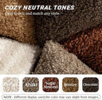 Foindtower 2 Pieces 16x16 Inch Hazel Brown,Faux Fur Throw Pillow Cover Accent Sherpa Furry Pillow Covers Fuzzy Soft Pillowcases Cozy Sheepskin Decorative Fleece Cushion Case for Bed Couch Living Room