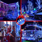 492FT Outdoor Christmas Lights, 1300 LED Super Long String Lights 8 Lighting Modes & Timer Memory, Outsite Waterproof LED Light Strings for House Trees Garden Wedding Party Holiday Decorations Blue