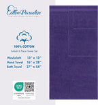 Cotton Paradise 6 Piece Towel Set, 100% Cotton Soft Absorbent Turkish Towels for Bathroom, 2 Bath Towels 2 Hand Towels 2 Washcloths, Purple Towel Set