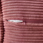 MIULEE Decorative Lumbar Throw Pillow Covers for Couch Bed Livingroom 12x20 Inch Set of 2 Cranberry Red Boho Accent Throw Pllows Broadside Striped Patchwork Soft Corduroy Pillowcases
