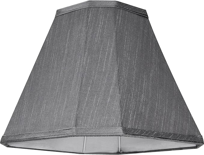 GO&SO Set of 2 Gray Bell Lamp Shades Fabric Lamp Shade,Modern Lamp Shade For Table & Floor Lamp Shade Replacement,6.5"Top x 13"Bottom x 11.2"Slant Height x 10.5''Vertical Height(Spider), Easy Assembly