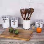 Creative Home Stainless Steel Utensil Holder– 6.3" Large Cooking Tool Organizer for Kitchen Decor and Countertop Storage, Stable Anti-Tip Design, Durable Powder-Coated Finish, White