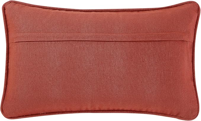 Boho Living Jada Premium Woven Design, Decorative Throw, Living Room Décor, (1) 12" x 20" Pillow Cover, Rust