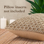 Boho Living 18x18 Beige Throw Pillow Covers Pillow Insert not Included - Boho Pillow Covers Only, Pack of 2