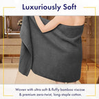 Ultra Soft & Plush Viscose from Bamboo Bath Sheets - 700 GSM Pack of 2 - Extra Large 70x35 in - Super Absorbent & Quick Drying (Granite Grey)