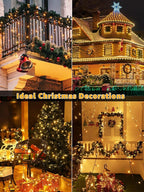 1000 LED 328 FT Christmas Lights, Waterproof Outdoor String With Remote and Timer, 8 Modes Dimmable, Fairy Lights for Holiday Decor (Warm White)