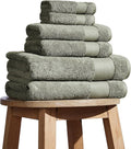 BIOWEAVES 100% Organic Cotton Bath Towel Set | 700 GSM Plush 6-Piece Premium Towel Set GOTS Certified, 2 Bath Towels, 2 Hand Towels & 2 Washcloths - Sage