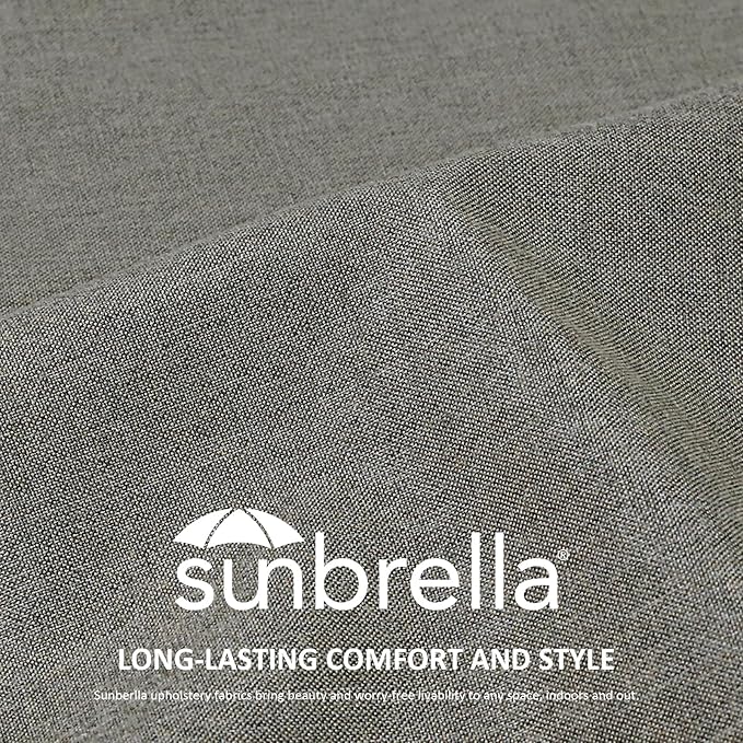 Sunbrella Decorative Outdoor Water Repellent Throw Pillows with Inserts, Set of 4, 18" x18" Pillows for Patio, Backyard, Bed, Couch, and Patio Furniture, Cast Shale
