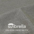 Sunbrella Decorative Outdoor Water Repellent Throw Pillows with Inserts, Set of 4, 18" x18" Pillows for Patio, Backyard, Bed, Couch, and Patio Furniture, Cast Shale