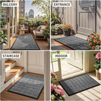 Yimobra Large Door Mat Outside Entrance 36x24, Waterproof Heavy Duty Outdoor Mats for Front Door, Non Slip Rubber Entry Mat for Garage Patio Indoor, Easy Clean, Mix Grey