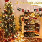 Ollny Warm White and Cool White Christmas Lights Waterproof, 400LED 131FT String Lights with Remote 3 Timer, Plug in 8 Modes Fairy Light for Xmas Tree Indoor Bedroom House Decorations