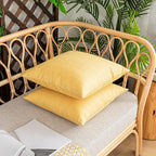 Kevin Textile Pack of 2 Outdoor Waterproof Pillow Covers Checkered Decorative Cushions Sham Throw Pillowcases Shell for Patio Tent Garden Couch Bed Sofa 22x22 Inch Yellow