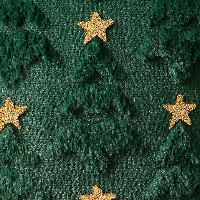 MIULEE Christmas Pillow Covers 20x20 Inch Set of 2, Dark Green Christmas Tree Plush Faux Fur Pillowcases Soft Decorative Throw Pillow Cases for Couch Sofa Living Room Winter Xmas Holiday Home Decor