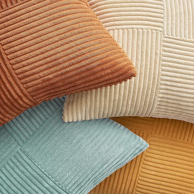 Topfinel Decorative Blue Throw Pillow Covers 16×16,Boho Pillow Covers Set of 4 Soft and Cozy Velvet Double-Sided Designs,Mix and Match for Couch Boho Farmhouse Fall Home Decor