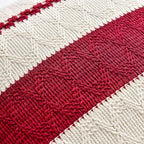 Fancy Homi Set of 2 Boho Red Decorative Throw Pillow Cover 20x20 Inch for Couch Bed Sofa, Aesthetic Modern Organic Farmhouse Home Decor, Soft Cotton Cute Accent Macrame Woven Cushion Case