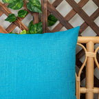 Kevin Textile Pack of 2 Outdoor Waterproof Pillow Covers Checkered Decorative Cushions Sham Throw Pillowcases Shell for Patio Tent Garden Couch Bed Sofa 22x22 Inch Peacock Blue