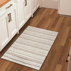 Cotton Rugs for Living Room 24x36 inches, Farmhouse Cotton Area Rug for Bedroom, Washable Tufted Indoor Floor Carpet for Kitchen Dorm Office Dining Room Office Home Decor, Off White Natural