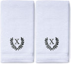 Decorative and Monogrammed Hand Towels for Bathroom Kitchen Makeup | Personalized Gift for Wedding-Bridal | Roman Font Custom Luxury Turkish Towel | Spa Collection, Oversized, 16 X 30 Inch, Set of 2