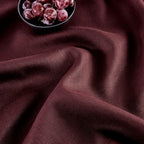 Solino Home Linen Table Runner 60 Inches - 100% Pure Linen Burgundy Hemstitch Table Runner 14 x 60 Inch Ideal for Dresser and Coffee Tables - Fall, Thanksgiving, Christmas, Holiday - Classic Hemstitch