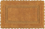 Savi Home Cotton Crochet Bathmat with Antiskid 17x24 Mustard, 100% Pure Cotton, Super Soft Bath Rug, Plush & Absorbent, Hand Tufted Heavy Weight Construction, Full Reversible Step Out Rugs