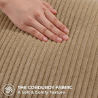 Mecatny Corduroy Decorative Throw Pillow Covers 20x20 Set of 2 for Sofa Living Room, Soft Neutral Boho Couch Pillow Covers for Home Decor, Khaki
