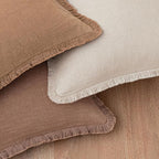 Woaboy Decorative Linen Fringe Throw Pillow Covers Boho Farmhouse Soft Lumbar Cushion Covers Accent Pillowcases with Tassels for Living Room Couch Sofa Bed Chair,12x20 Inch Set of 2,Rust Brick