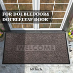 Yimobra Large Welcome Mat 60x36, Waterproof Non-Slip Outdoor Mats for Front Door Outside Entrance, Low-Profile Entryway Mat Indoor for Garage Patio, Brown
