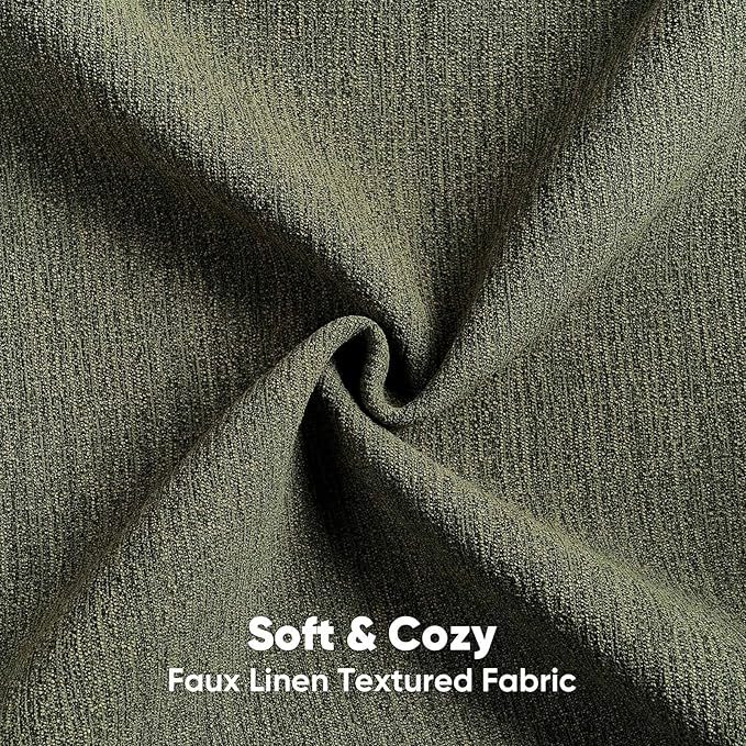 FUTEI Moss Green Chenille Decorative Throw Pillow Covers 18x18 Inch Set of 2,Soft Cozy Faux Linen Textured Cushion Case,Farmhouse Home Decor for Couch Living Room