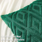 decorUhome Christmas Couch Throw Pillow Covers 16x16 Set of 2, Decorative Soft Plush Faux Wool Neutral Accent Pillow Covers for Bed Sofa Living Room, Green