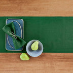 Solino Home Linen Pine Green Table Runner 120 Inches Long - 100% Pure Linen 14 x 120 Inch Table Runner for Fall, Autumn, Thanksgiving, Christmas - Fete