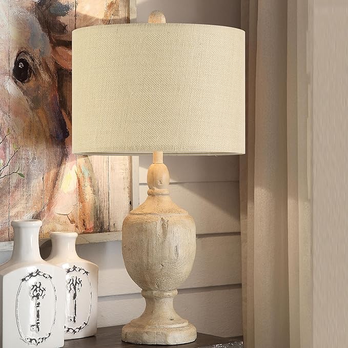 GO&SO Set of 2 Lamp Shades for Table Lamps Floor Lamps Rustic Brown Drum Lampshades- 13" Top x 13" Bottom x 10" High (Spider) Natural Burlap - Medium Lampshades Modern -Farmhouse Assembly Required