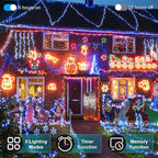 750 LED Christmas Lights Outdoor Use, 246ft 8 Lighting Modes Fairy Lights for Outside, Christmas Tree Lights IP44 Waterproof for Xmas Patio Yard Fence Deck Balcony Garden Decor Blue & Cool White