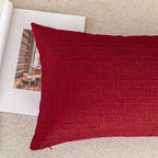 Kevin Textile Pack of 2 Outdoor Waterproof Throw Pillow Covers Decorative Square Outdoor Checkered Pillows Cushion Case Patio Pillows for Couch 12x20 inches 30x50 cm Red