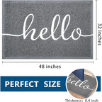 EARTHALL Funny Hello Mats Outdoor/Indoor, Front Door Mat Outside Entrance, Inside Outside Mats for Home Entrance, Funny Doormat Outdoor/Indoor Entrance, Front Porch Decor for Farmhouse 48"x32"