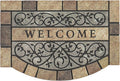 New Large 36"x24" Heavy Duty Welcome Mat Outdoor with Non-Slip Rubber Backing - Durable Outdoor Door Mat for Front Door Entrance, Garage, Patio & High Traffic Areas - Stone Scroll Design