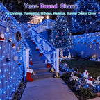 1500LED Christmas Lights Outdoor Use, 470ft 12 Modes Blue LED String Lights with Timer Dimmable, Waterproof Christmas Tree Lights for Xmas Patio Yard Fence Balcony Garden Party Decor Blue