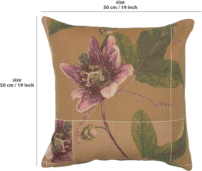 Charlotte Home Furnishings Floral Decorative Throw Pillow Cover 19x19 in, Springtime Blossom French Country Couch Pillow Case, Home Decor Cozy Tapestry Cushion Cover, European Cotton Jacquard Woven