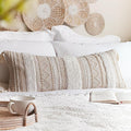 BlissBlush Cream Decorative Lumbar Throw Pillow Cover 14x36 Boho Long Cushion for Bed Neutral Accent Farmhouse Pillowcase for Bedroom Living Room Couch Sofa Home Décor (Cover ONLY, Pack of 1)