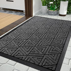 Yimobra Outdoor Mats for Front Door, Stops Mud & Dirt at Entrance, Fits Garage & Patio, All-Weather Waterproof Non Slip Outdoor Indoor Welcome Mat, 29.5x17 Mix Grey