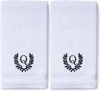 Decorative and Monogrammed Hand Towels for Bathroom Kitchen Makeup | Personalized Gift for Wedding-Bridal | Roman Font Custom Luxury Turkish Towel | Spa Collection, Oversized, 16 X 30 Inch, Set of 2
