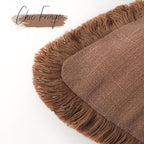 Foindtower Set of 2 Decorative Linen Fringe Throw Pillow Covers Cozy Farmhouse Boho Cushion Cover with Tassels Soft Accent Pillowcase for Couch Sofa Bed Living Room Home Decor 20×20 Inch Rust