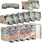 14 PCs Patio Cushion Covers for 7 PCs Outdoor Furniture Sectional Seating Sets Water Resistant Plus 2 Throw Pillows (Mandala, 23.6 * 23.6 * 3.5 in-14)