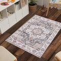 Washable Soft Small Boho Area Rugs, Rags Rug, Printed Carpet Chennile Rugs for Living Room 27x45 inch Dk Grey Rust Multi,Machine Washable Printed Rugs - 30% Cotton, 70% Polyester