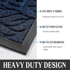 Yimobra Large Welcome Mat 60x36, Waterproof Non-Slip Outdoor Mats for Front Door Outside Entrance, Low-Profile Entryway Mat Indoor for Garage Patio, Blue