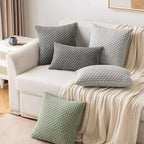 MIULEE Pack of 2 Decorative Throw Pillow Covers 18x18 Inch Soft Boho Striped Textured Corduroy Pillow Covers Modern Farmhouse Home Decor for Couch Bed Sofa Living Room Light Grey